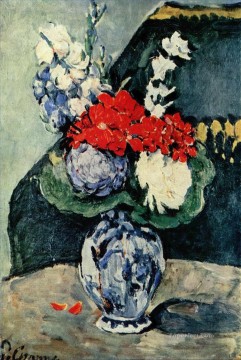 印象派の花 Painting - 静物画 デルフトの花瓶の花 ポール・セザンヌ
